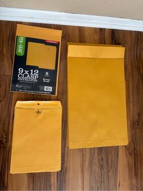 Lot of Brown Pen+ Gear brand Kraft Envelopes - 13: 9x12 and 8: 18.5x12.5